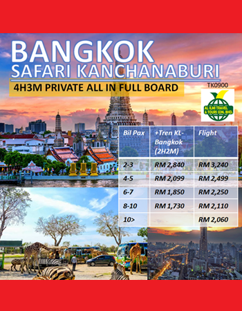 Private Bangkok Safari Kanchanaburi 4H3M
