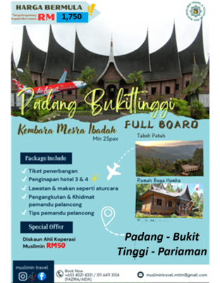 Padang Bukit Tinggi Pariaman 4H3M